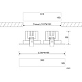 Adjustable 2 x 30 W double recessed spot white 5 year warranty 330x165mm