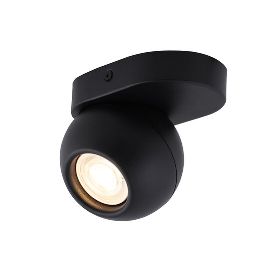 Fantasia Triton richtbare plafondlamp in zwart aluminium, GU10-fitting, 1 lichtpunt, excl. lichtbron, 130x100x120mm