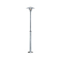 Vejers Gartenpoller aus verzinktem Stahl und Glas, E27-Fassung, IP54, Höhe verstellbar 130-200 cm, Durchmesser 39 cm