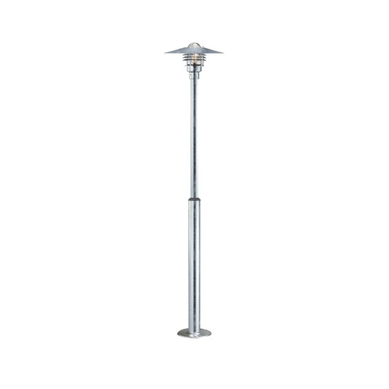 Vejers bolardo de jardín, acero galvanizado y vidrio, portalámparas E27, IP54, altura ajustable 130-200 cm, diámetro 39 cm