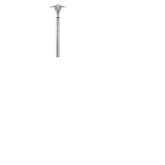 Tuinpaal gegalvaniseerd E27 IP54 glas 1300-2000mm hoog