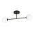Double black ceiling lamp with frosted glass bulbs 2x E14