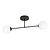 Emibig Emibig Dubbele zwarte plafondlamp met melkglas bollen 2x E14
