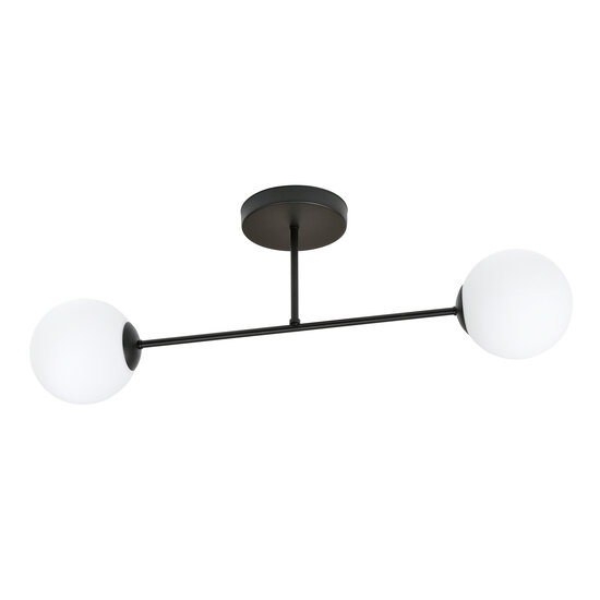 Emibig Emibig Doppelte schwarze Deckenleuchte mit Milchglasbirnen 2x E14 - Ideal für moderne Innenräume