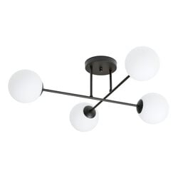 Emibig Medium black ceiling lamp with frosted glass bulbs 4x E14