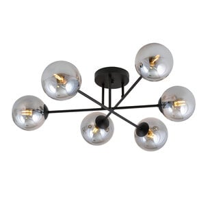 Emibig Large ceiling lamp black with balls in smoked glass 6x E14