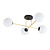 Emibig Emibig Medium plafondlamp messing en zwart met witte glazen bollen 4x E14