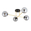 4 lamps E14 stylish ceiling lamp brass with black and fume bulbs