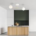 Emibig Emibig Kleine Deckenleuchte weiß mit Messing- und weißen Glaskolben 2x E14 - Perfekte Akzentbeleuchtung für jeden Raum