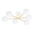 Large ceiling lamp with 6 white glass balls E14