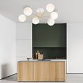 Large ceiling lamp with 6 white glass balls E14