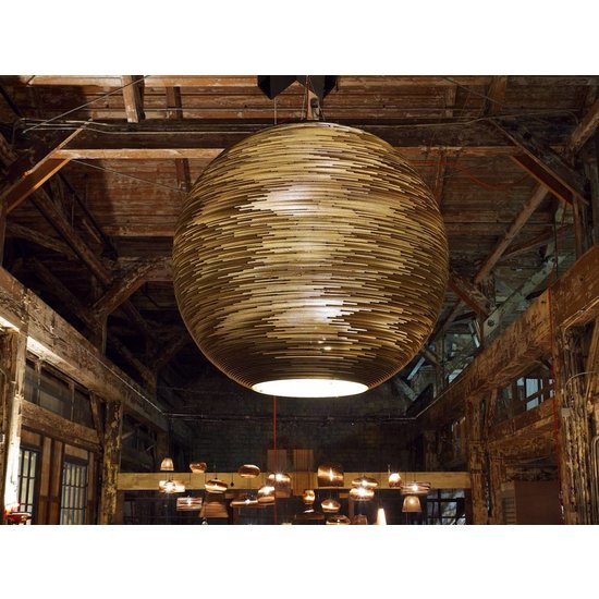 Hanging lamp ball white or beige design large cardboard Ø 163cm E27