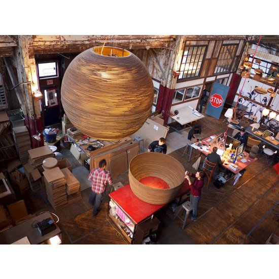 Hängelampenkugel in weißem oder beigem Design aus großem Karton Ø 163 cm E27