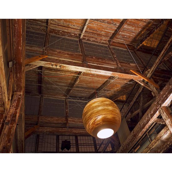 Lámpara colgante bola diseño blanco o beige cartón grande Ø 163cm E27