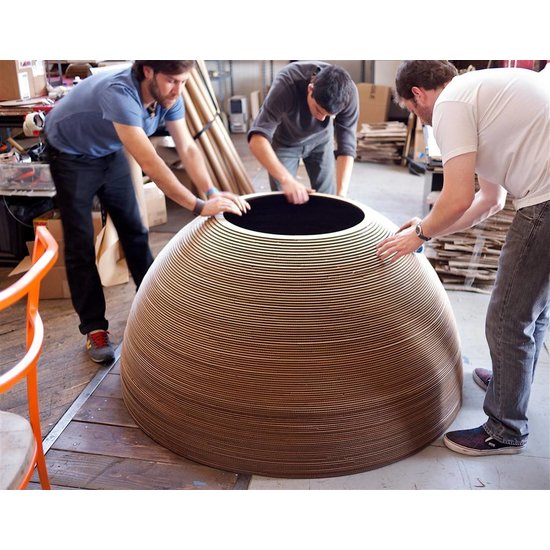 Lámpara colgante bola diseño blanco o beige cartón grande Ø 163cm E27