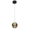 Lampe suspendue petite boule bronze + suspension dorée pour spot GU10