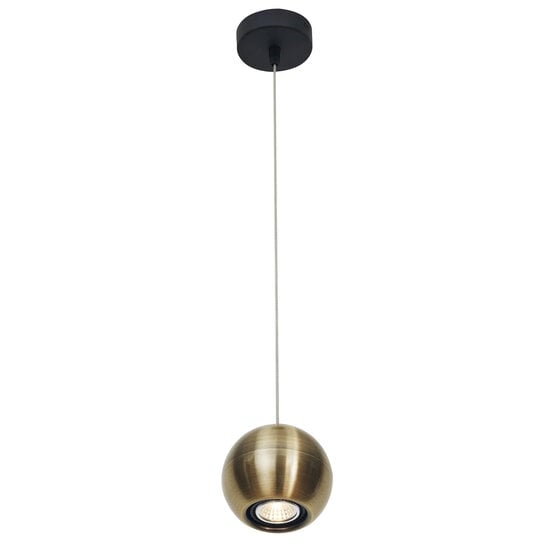 Fantasia Triton Pendelleuchte mit kugelförmigem Schirm in Bronze-Gold, Stahl, 100 mm Durchmesser, für GU10-Spot (Leuchtmittel exkl.)
