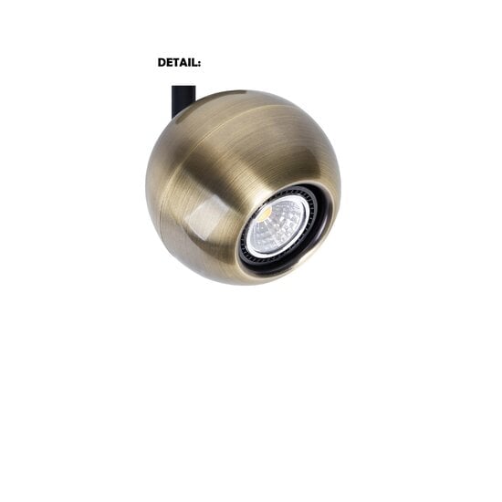 Fantasia Triton Pendelleuchte mit kugelförmigem Schirm in Bronze-Gold, Stahl, 100 mm Durchmesser, für GU10-Spot (Leuchtmittel exkl.)