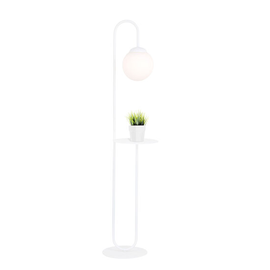 Emibig Emibig White standing lamp and side table with milky white glass ball - Perfect for creating a Scandinavian atmosphere in your home
