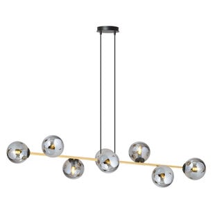 Emibig Pendelleuchte mit 8 Rauchlampen aus Messing und Schwarz