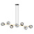 Emibig Emibig Lampe suspendue avec 8 ampoules fumées en laiton et noir