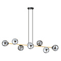 Emibig Emibig Pendellamp met 8 gefumeerde bollen messing en zwart - Creëer een sfeervolle ambiance in uw ruimte