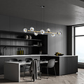 Emibig Emibig Lampe suspendue avec 8 ampoules fumées en laiton et noir - Créez une ambiance chaleureuse dans votre espace