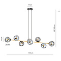 Emibig Emibig Pendelleuchte mit 8 Rauchlampen aus Messing und Schwarz - Schaffen Sie eine gemütliche Atmosphäre in Ihrem Raum