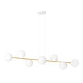 Emibig Emibig Pendant lamp brass and white with 8 white glass balls - Perfect lighting for any space