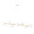 Suspension laiton et blanc avec 8 boules en verre blanc