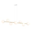 Emibig Emibig Pendant lamp brass and white with 8 white glass balls - Perfect lighting for any space
