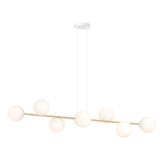 Emibig Emibig Pendant lamp brass and white with 8 white glass balls - Perfect lighting for any space