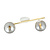 Ceiling lighting 2x E14 white with brass and smoked glass bulbs