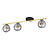 Long ceiling lamp 3x E14 brass and black with smoked glass balls