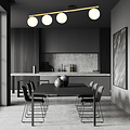 Emibig Emibig Lámpara de techo negra y latón 4x E14 bolas de vidrio mate - Perfecta para una iluminación elegante en cualquier espacio