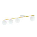 White and brass 4x E14 ceiling lamp glass matt white balls