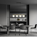 Emibig Emibig Lámpara colgante larga negra y de latón 4x E14 bombillas de vidrio esmerilado - Ideal para interiores elegantes
