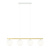 Long white and brass hanging lamp 4x E14 frosted glass bulbs