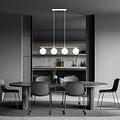 Emibig Emibig Long white and brass hanging lamp 4x E14 frosted glass bulbs - Ideal lighting for any space