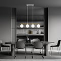Emibig Emibig Longue lampe suspendue blanche et laiton 4x E14 ampoules en verre dépoli - Éclairage idéal pour chaque espace