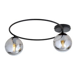 Emibig Lámpara de techo elegante negra con bombillas de vidrio ahumado 2x E14