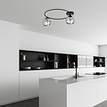 Emibig Emibig Stijlvolle plafondlamp zwart met gerookt glas bollen 2x E14 - Perfect voor moderne interieurs