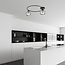 Stylish ceiling lamp black with smoked glass bulbs 2x E14