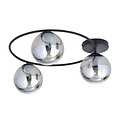 Stylish ceiling lamp 3xE14 black with smoked glass bulbs
