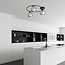 Elegante lámpara de techo 3xE14 negra con bombillas de cristal ahumado