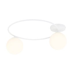 Emibig Lámpara de techo elegante blanca con bolas de vidrio blancas 2x E14
