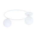 Knappe plafondlamp wit met witte glazen bollen 2x E14