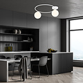 Knappe plafondlamp wit met witte glazen bollen 2x E14