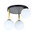 Trendy ceiling lamp 3x E14 milk glass black and brass shades