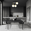 Emibig Emibig Trendy plafondlamp 3x E14 melkglas zwart en messing tinten - Perfecte verlichting voor elke ruimte